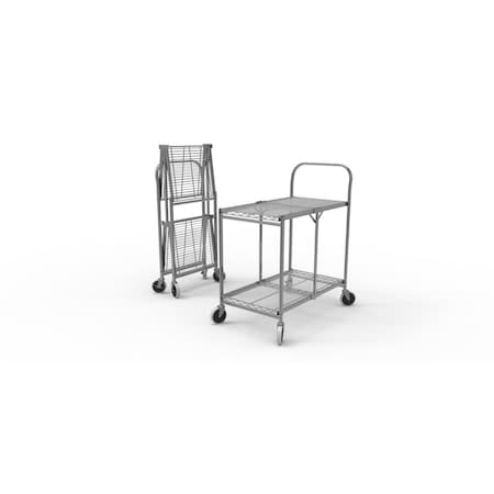 Abacus Two Shelf Collapsible Wire Utility Cart AB3044420